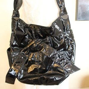 Kooba Large Patent Leather Tie Purse EUC
